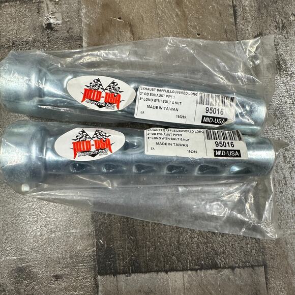 Pair of 8” LONG Exhaust Baffle for 2" OD Exhaust Pipes Tubing Mufflers Silencer - Picture 2 of 4